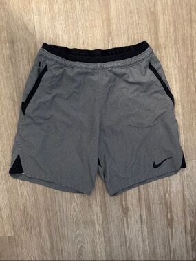 Nike Men’s Gray and Black Nike Pro Running Shorts